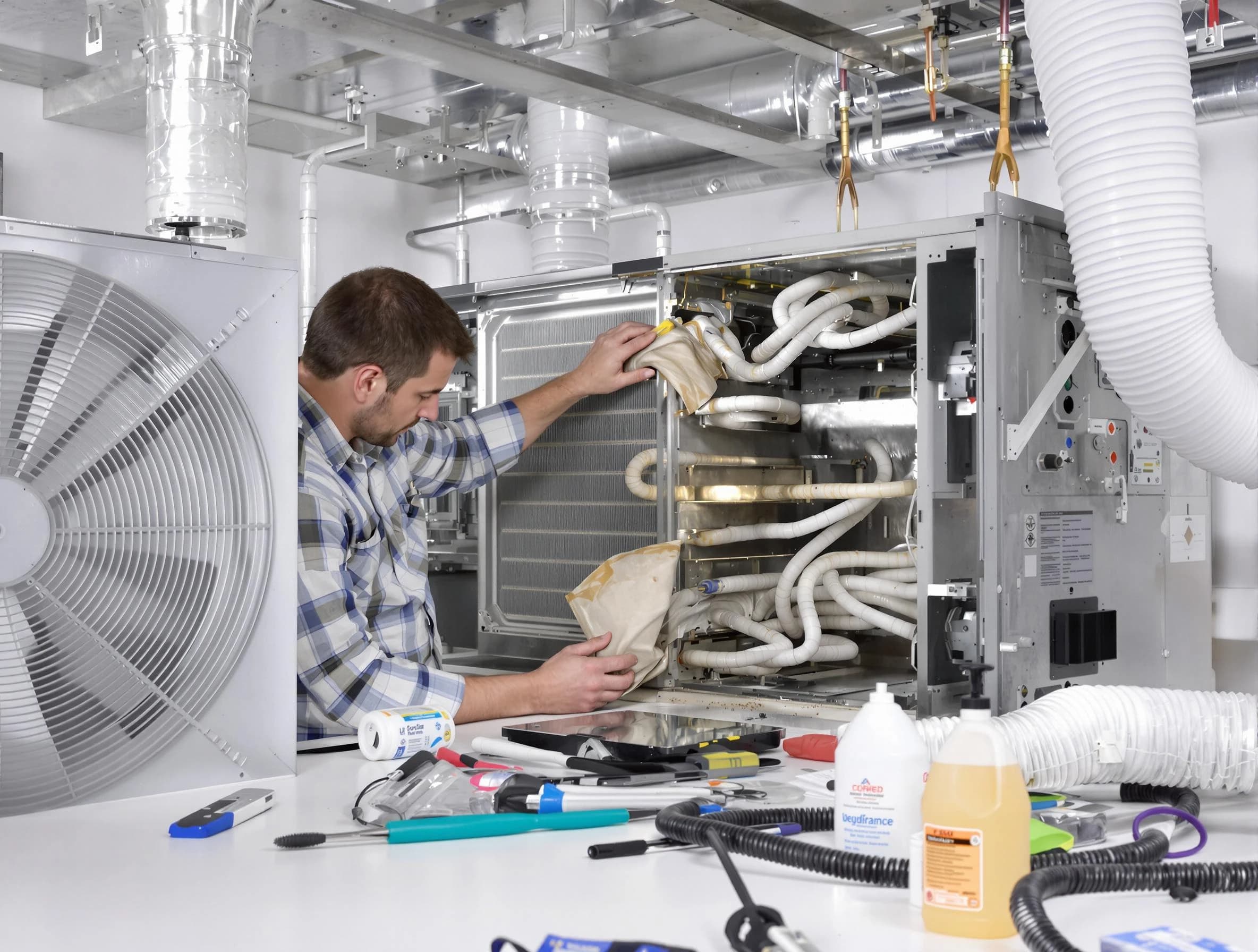 Fort Lupton Air Duct Cleaning specialist performing precision AC coil cleaning in Fort Lupton