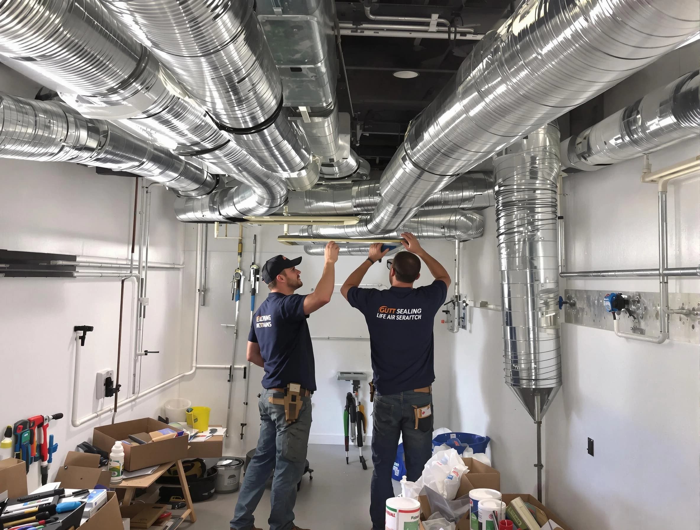 Fort Lupton Air Duct Cleaning technician applying professional duct sealing solutions in Fort Lupton