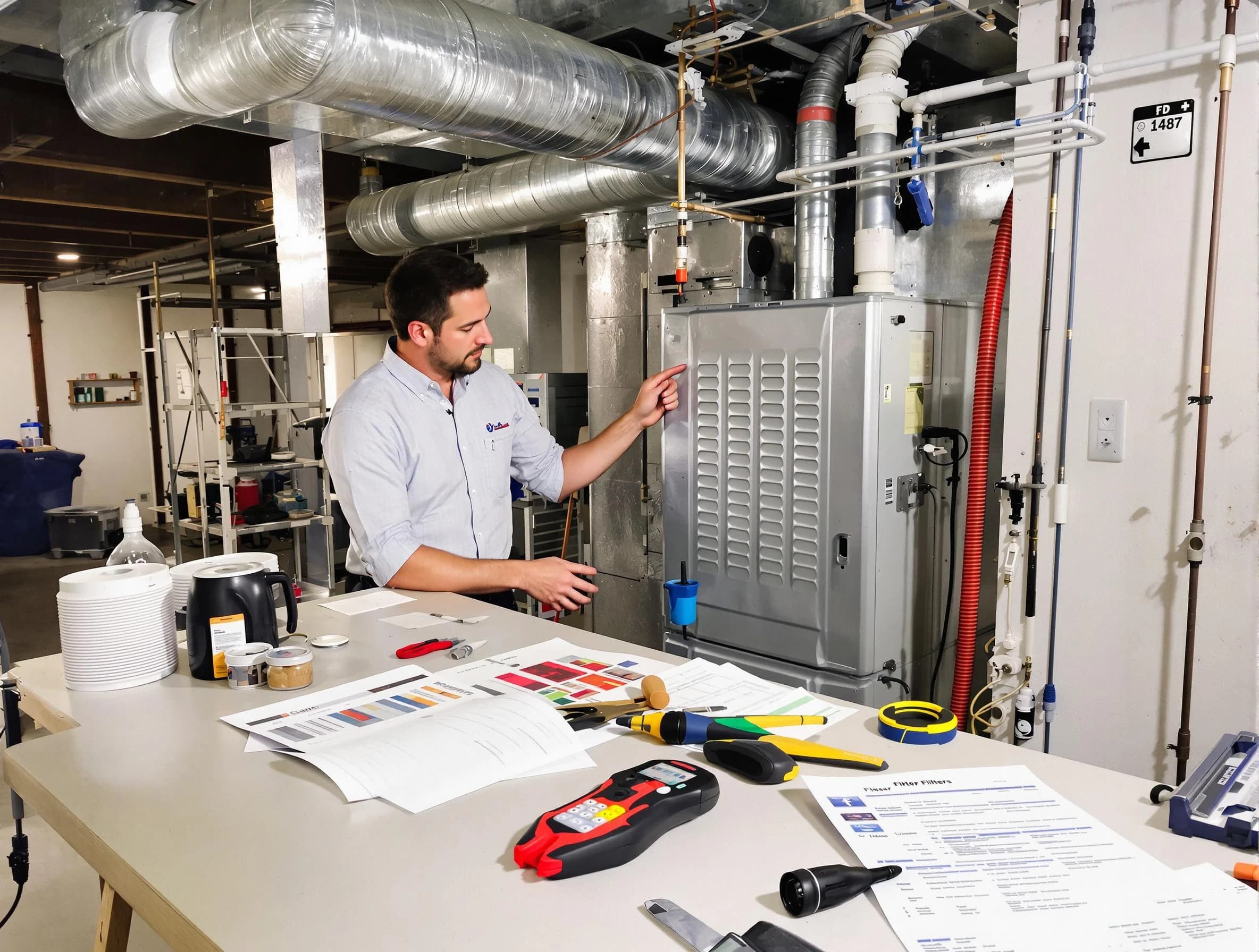 Fort Lupton Air Duct Cleaning inspector conducting detailed filter system evaluation using professional diagnostic tools in Fort Lupton