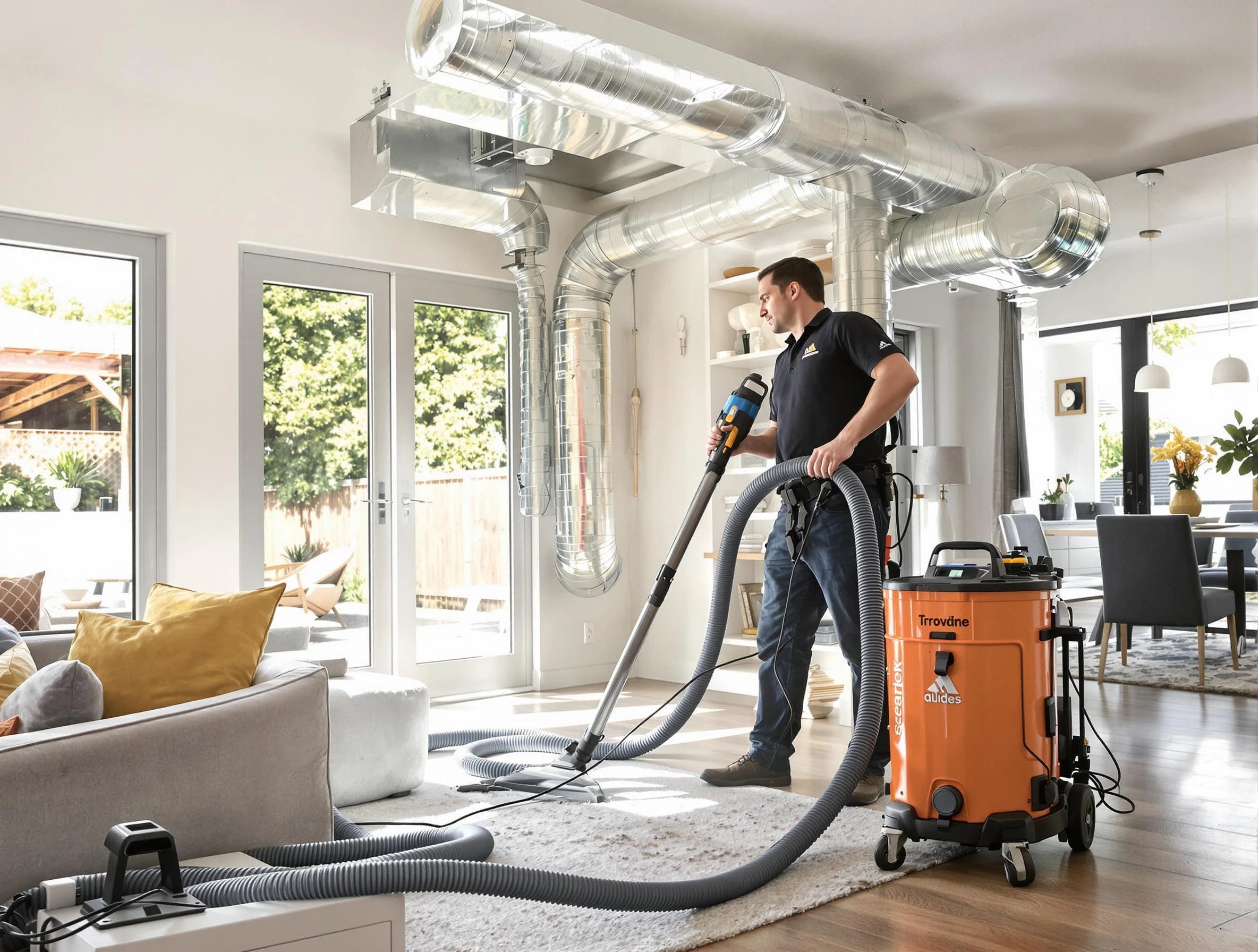 Fort Lupton Air Duct Cleaning specialist performing thorough residential duct cleaning using advanced equipment in Fort Lupton