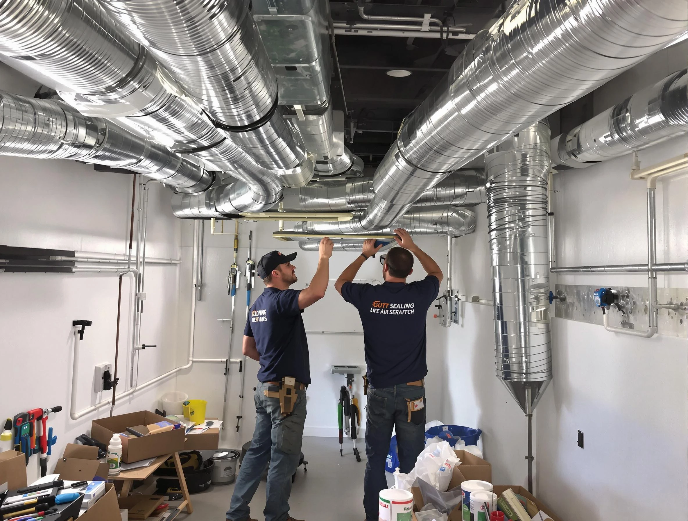 Fort Lupton Air Duct Cleaning technician applying professional duct sealing solutions in Fort Lupton